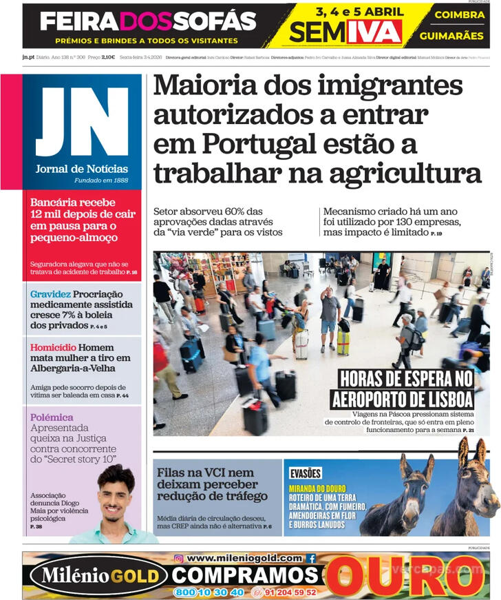Capa Jornal de Not�cias - 2026-04-03