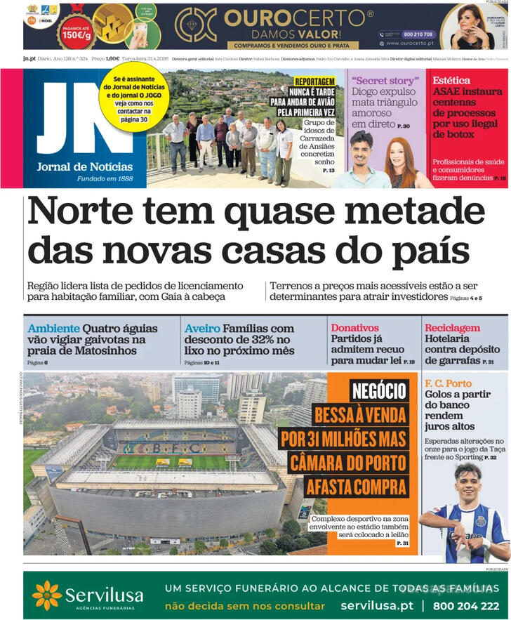 Capa Jornal de Not�cias - 2026-04-21