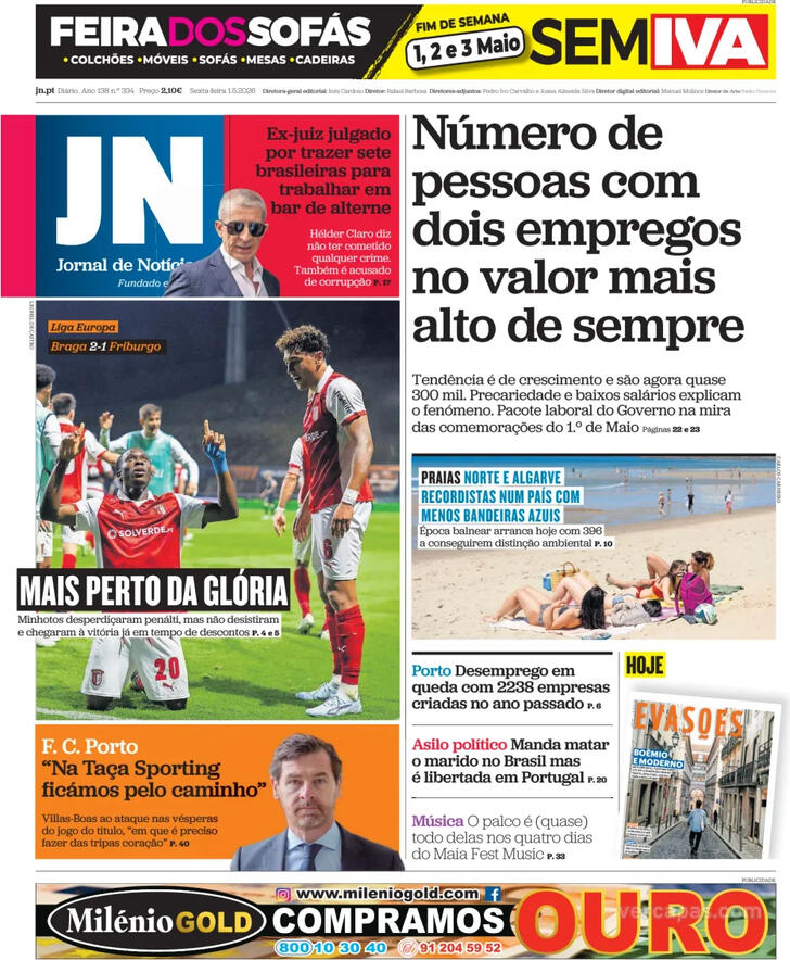 Capa Jornal de Not�cias - 2026-05-01