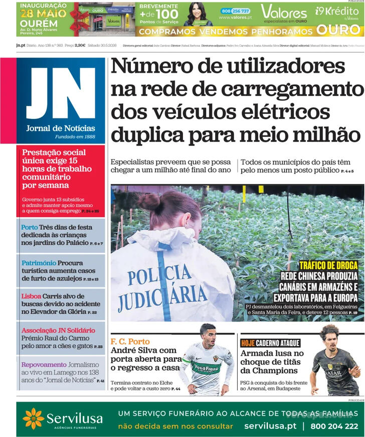 Capa Jornal de Not�cias - 2026-05-30
