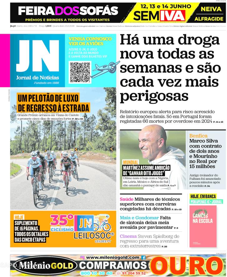 Capa Jornal de Not�cias - 2026-06-10