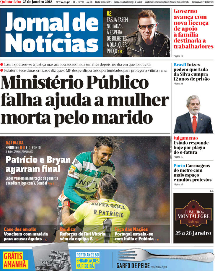 Capa - Jornal de Notícias
