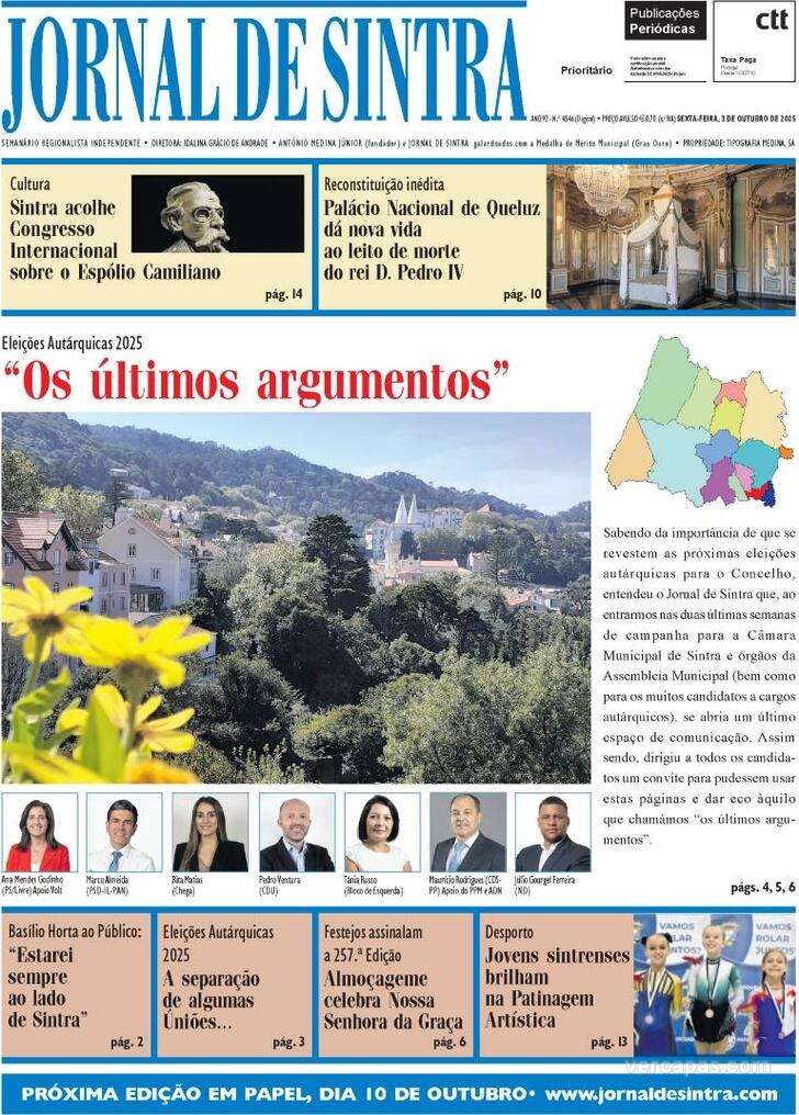 Capa Jornal de Sintra - 2025-10-02
