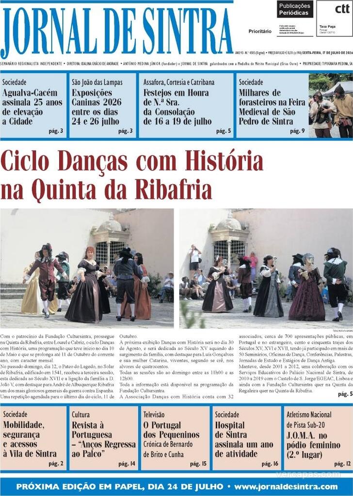 Capa Jornal de Sintra - 2026-07-16