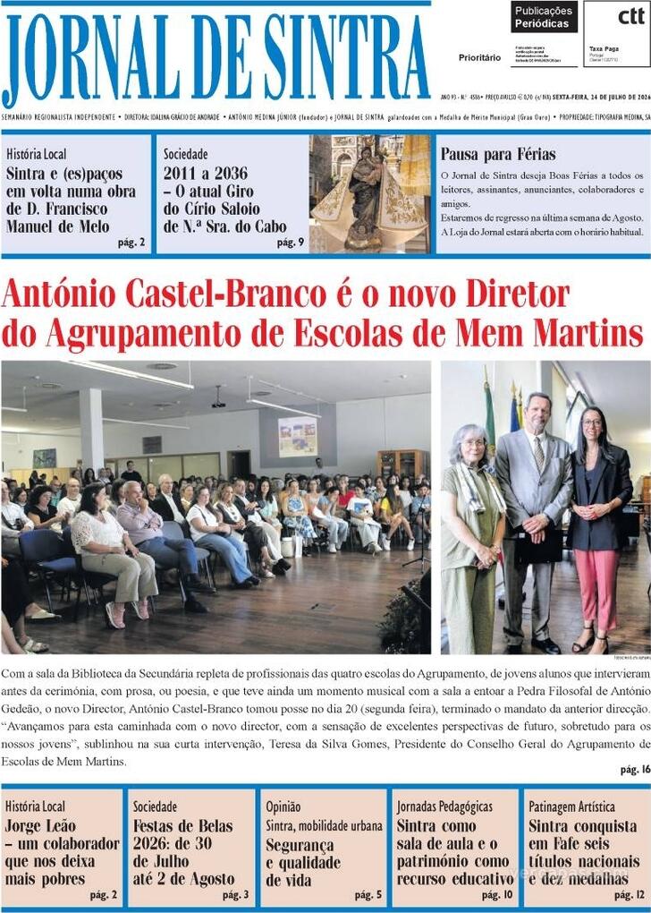 Capa Jornal de Sintra - 2026-07-23