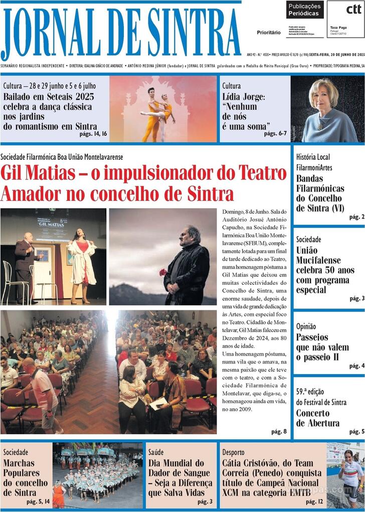 Capa Jornal de Sintra - 2025-06-18