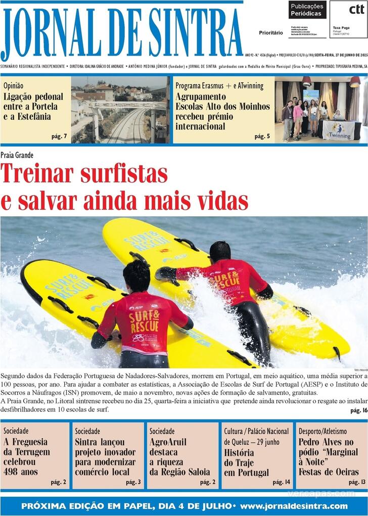 Capa Jornal de Sintra - 2025-06-26