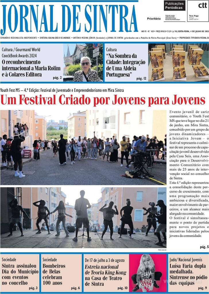 Capa Jornal de Sintra - 2025-07-03