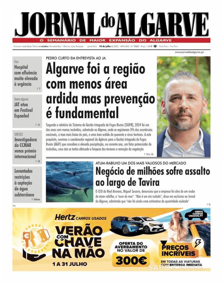 Capa Jornal do Algarve - 2025-07-10