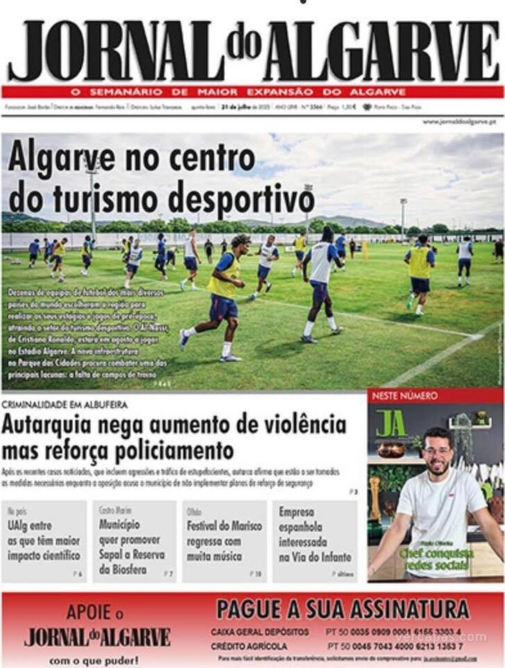 Capa Jornal do Algarve - 2025-07-31