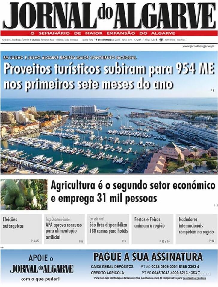 Capa Jornal do Algarve - 2025-09-04