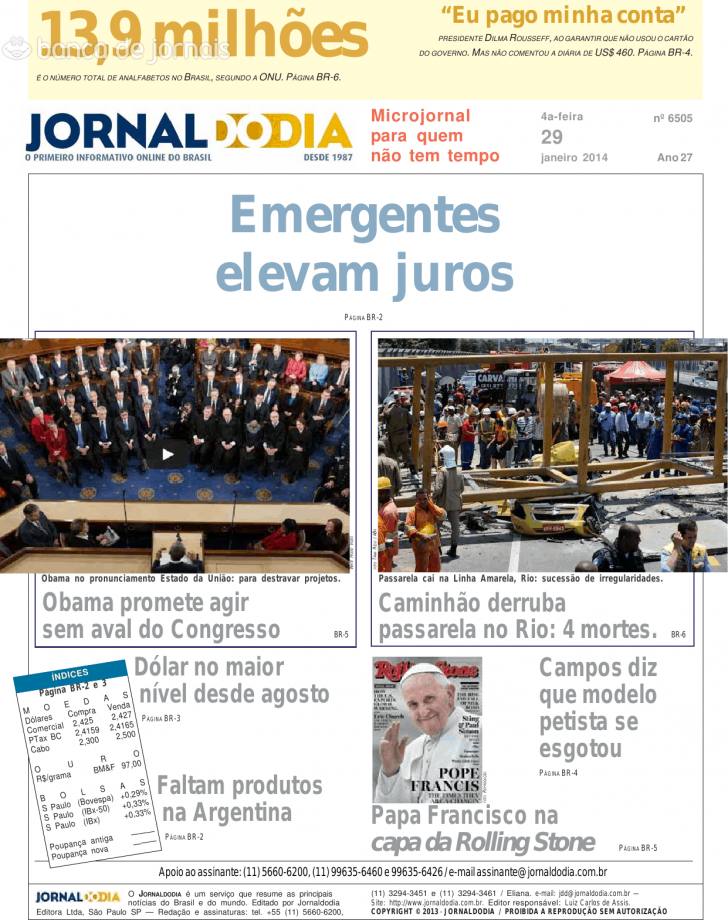 Capa Jornal do dia - 2014-01-29