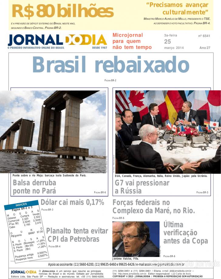 Capa Jornal do dia - 2014-03-25