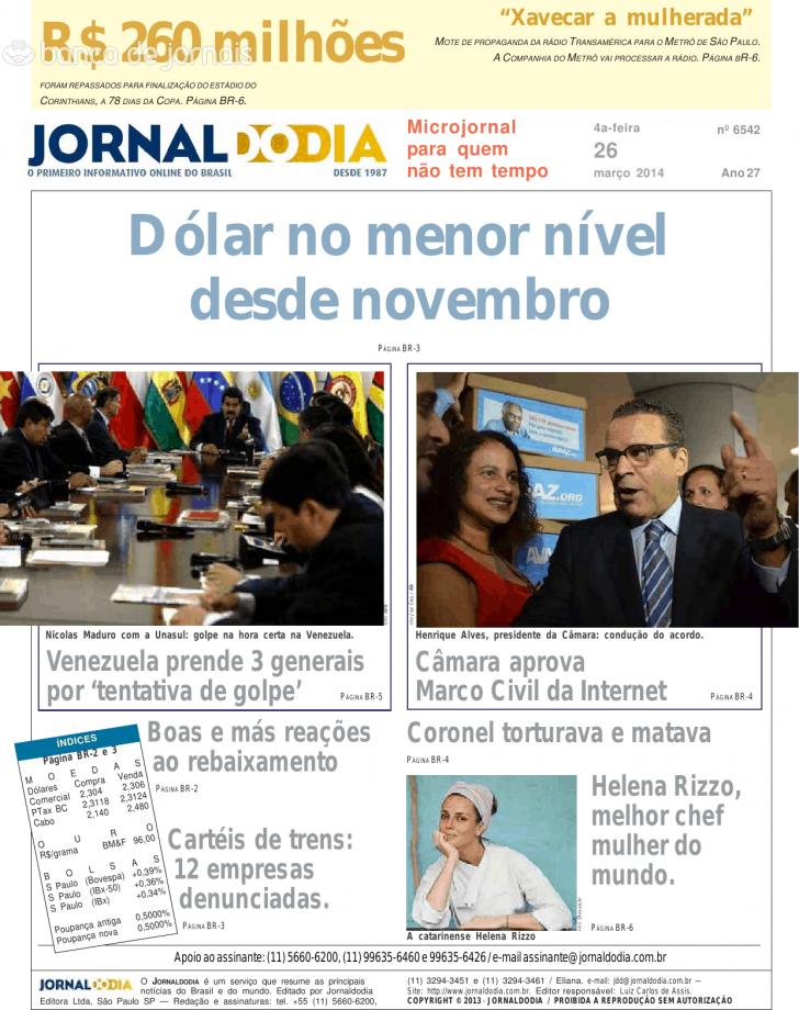 Capa Jornal do dia - 2014-03-26