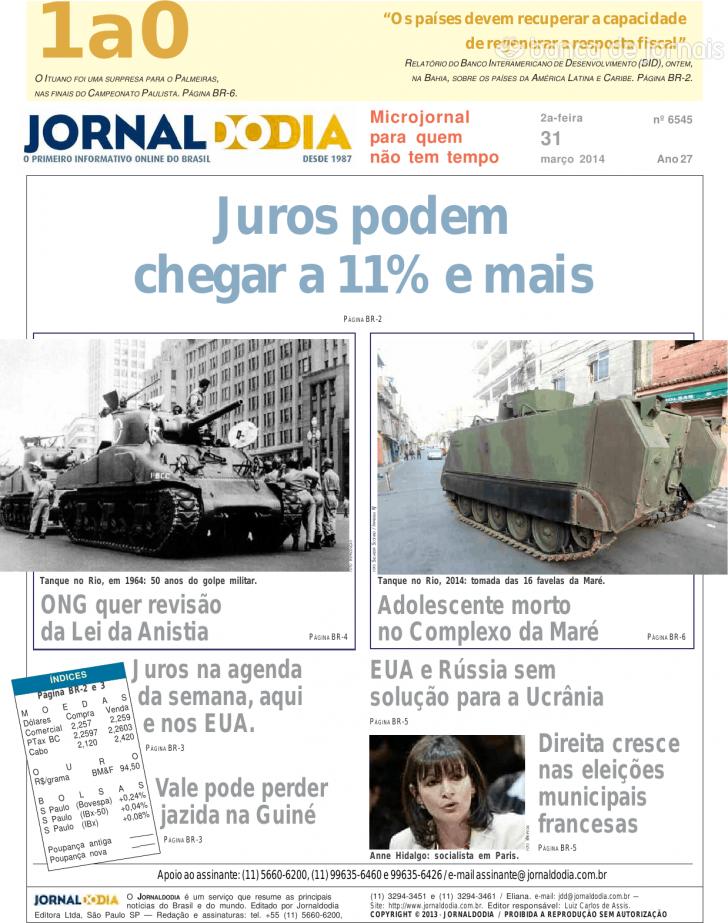 Capa Jornal do dia - 2014-03-31