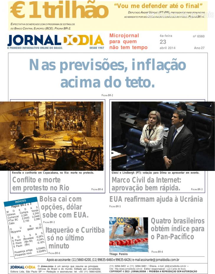 Capa Jornal do dia - 2014-04-23