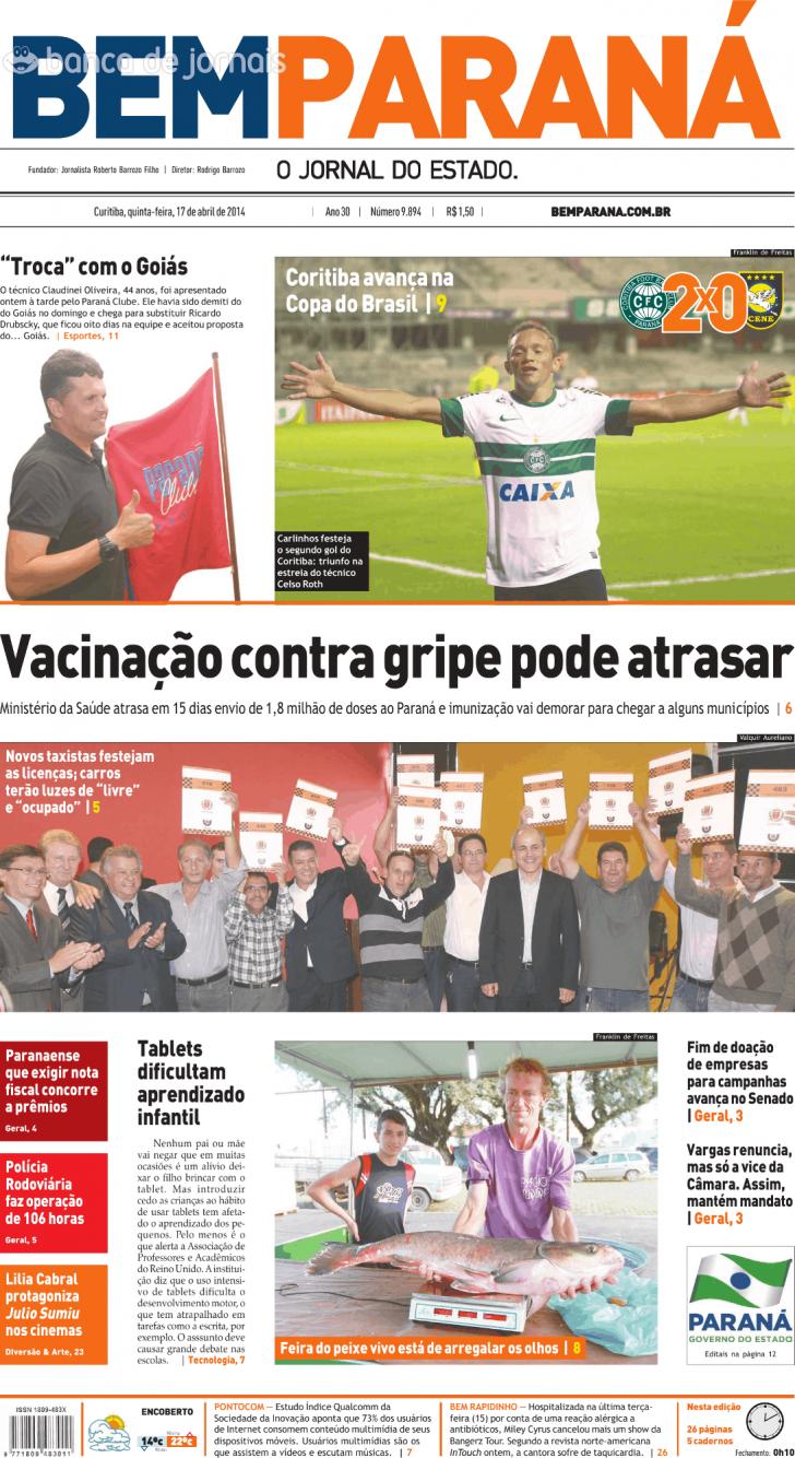 Capa - Jornal do Estado de 2014-04-17