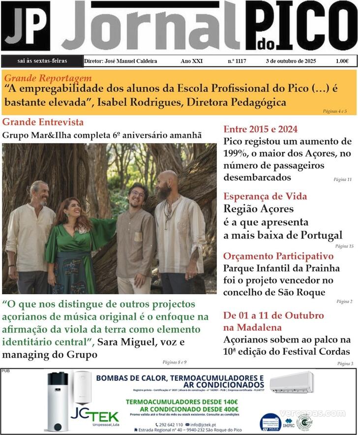 Capa Jornal do Pico - 2025-10-03