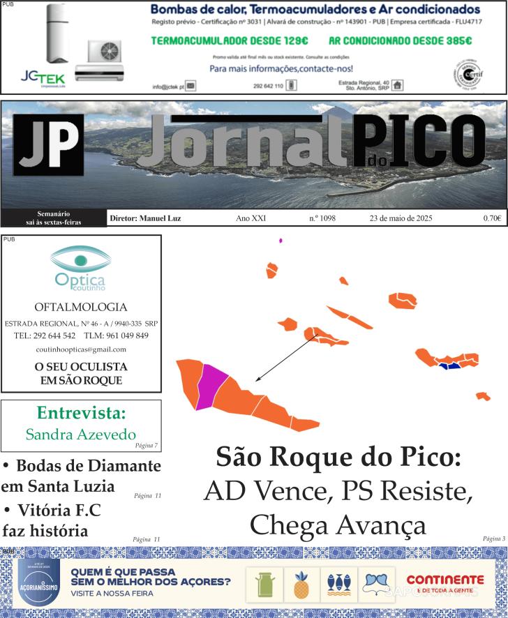 Capa Jornal do Pico - 2025-05-22