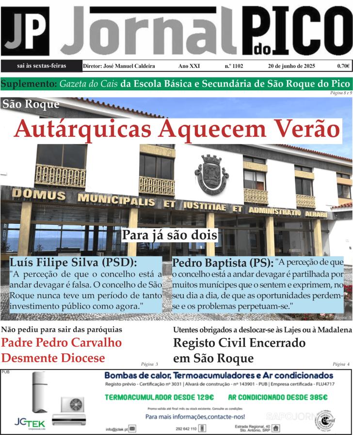 Capa Jornal do Pico - 2025-06-18