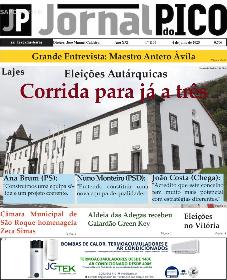 Capa Jornal do Pico - 2025-07-03