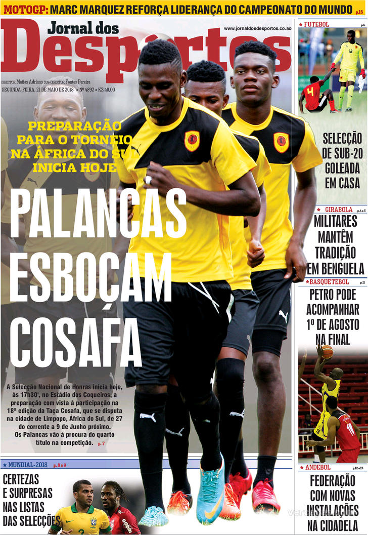 Capa - Jornal dos Desportos de 2018-05-21