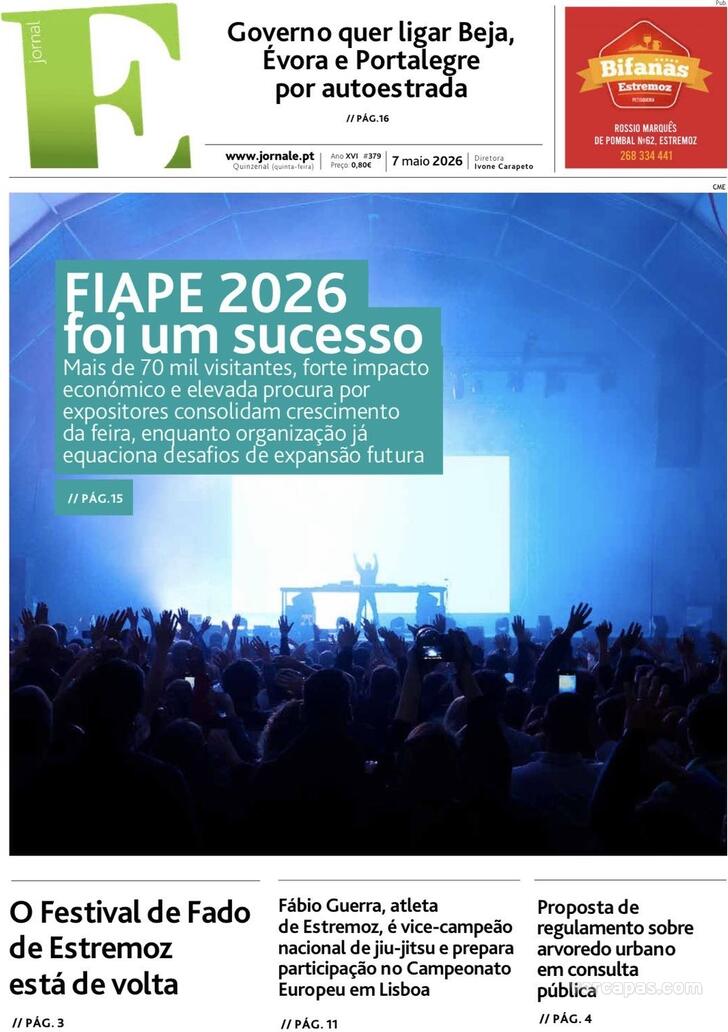 Capa Jornal E de Estremoz - 2026-05-11