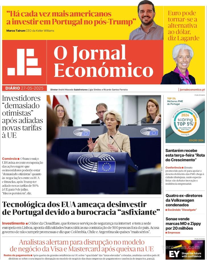 Capa Jornal Econmico - 2025-05-27