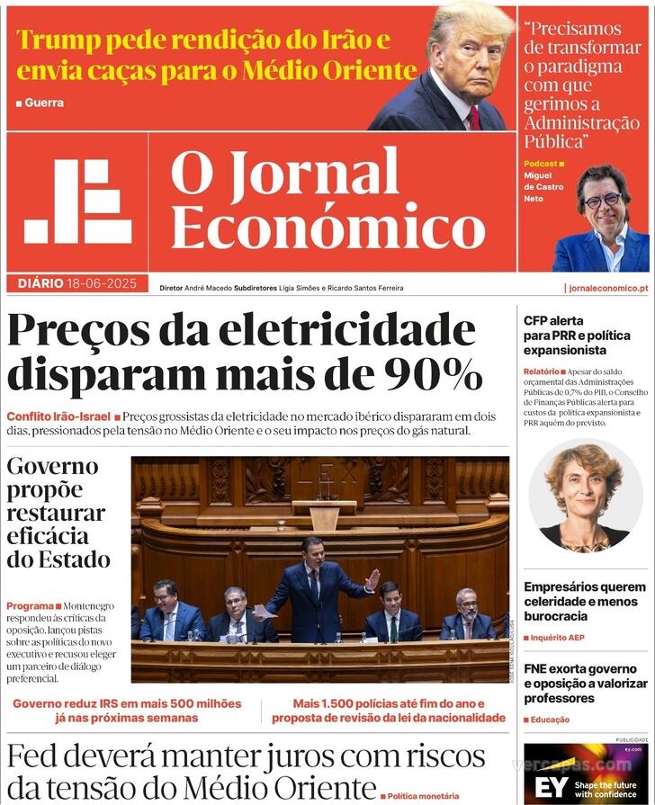 Capa Jornal Econmico - 2025-06-18