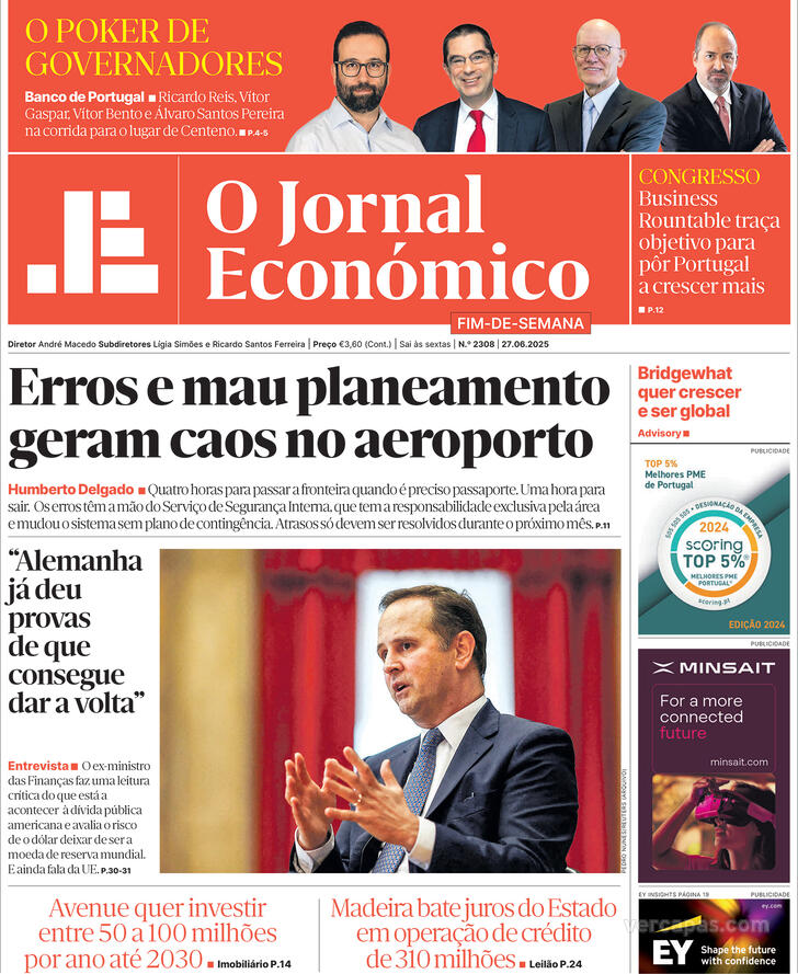 Capa Jornal Econmico - 2025-06-27