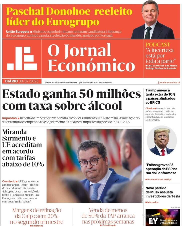 Capa Jornal Econmico - 2025-07-08