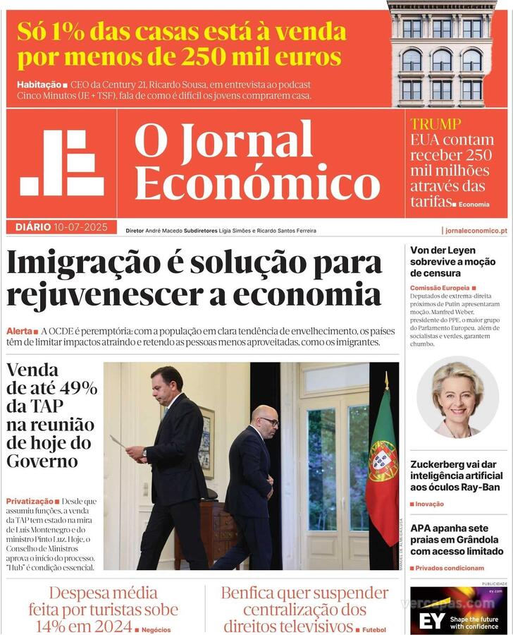 Capa Jornal Econmico - 2025-07-10