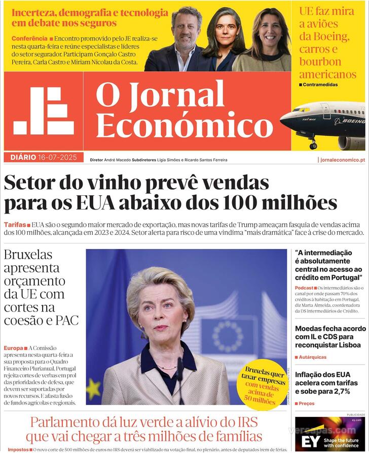 Capa Jornal Econmico - 2025-07-16