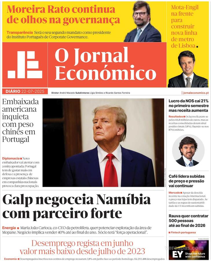 Capa Jornal Econmico - 2025-07-22