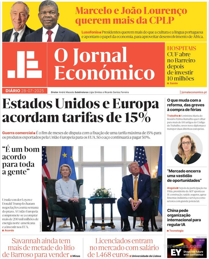 Capa Jornal Econmico - 2025-07-28