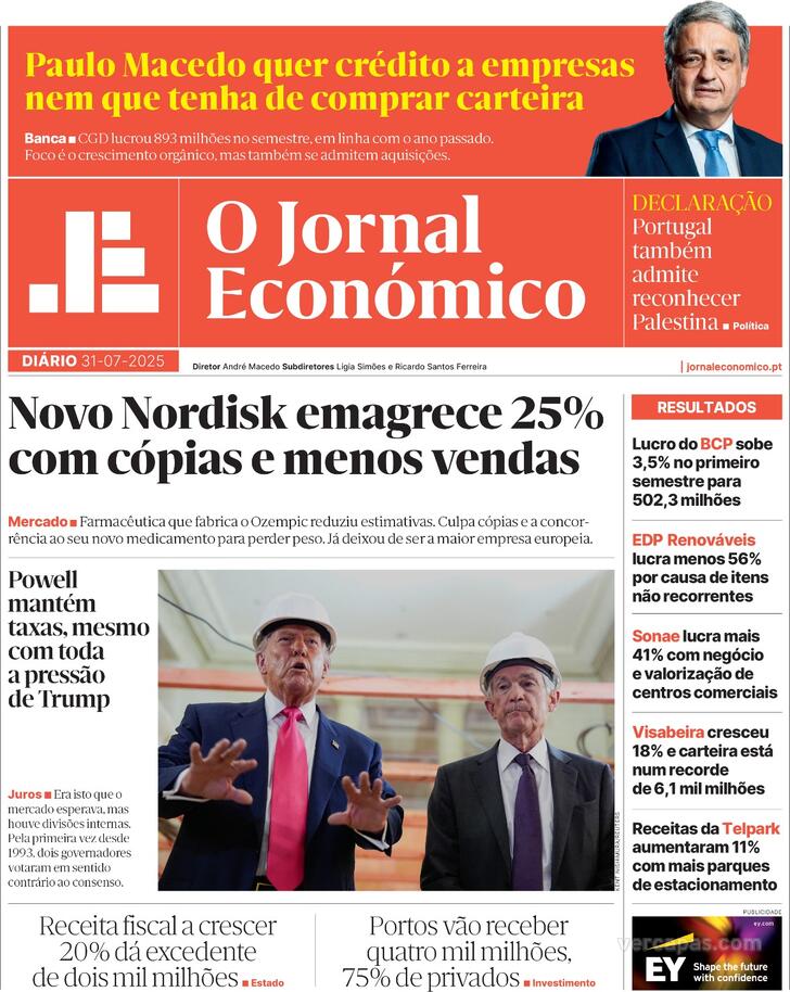 Capa Jornal Econmico - 2025-07-31