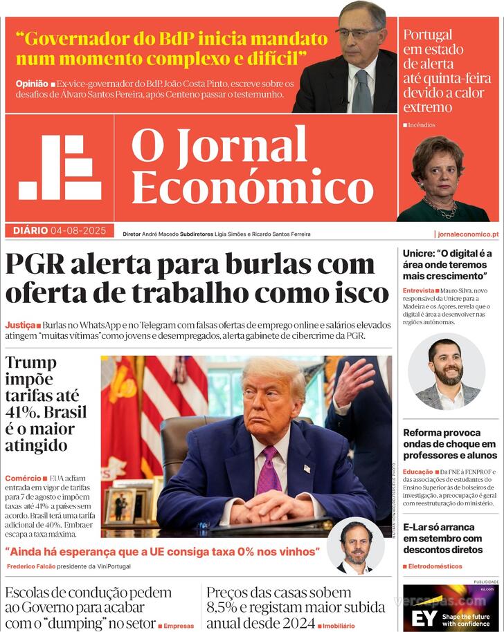 Capa Jornal Econmico - 2025-08-04