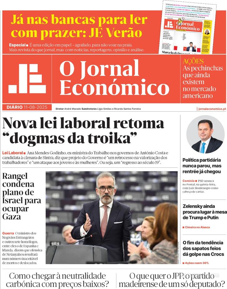 Capa Jornal Econmico - 2025-08-11