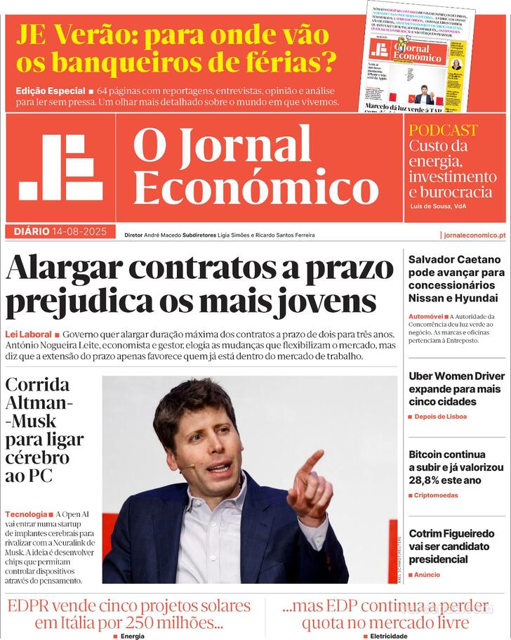 Capa Jornal Econmico - 2025-08-14