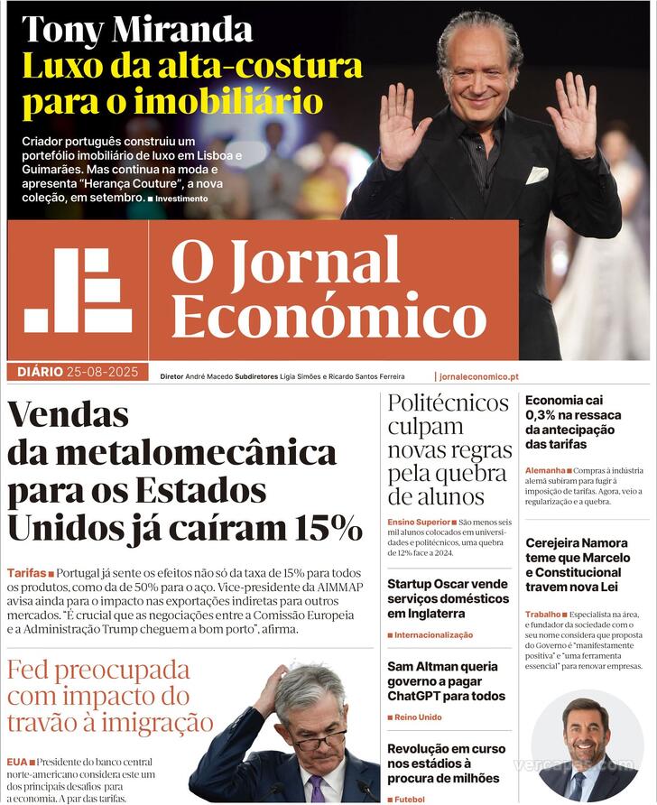 Capa Jornal Econmico - 2025-08-25