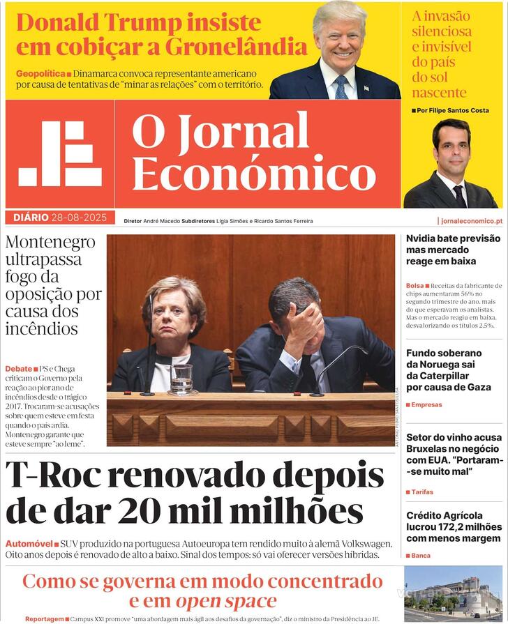 Capa Jornal Econmico - 2025-08-28