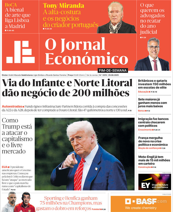 Capa Jornal Econmico - 2025-08-29