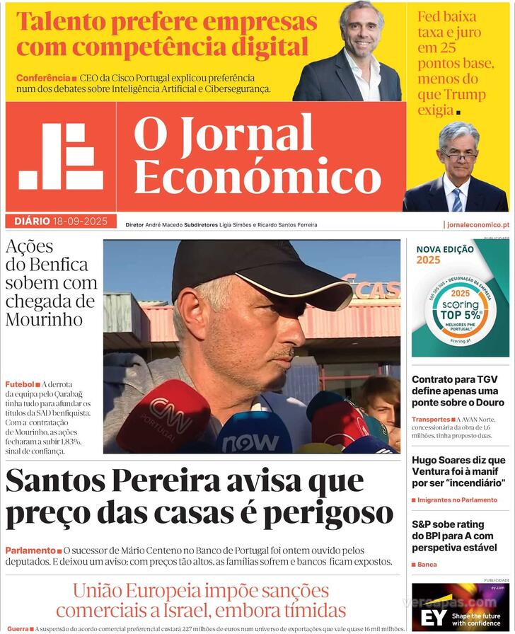 Capa Jornal Econmico - 2025-09-18
