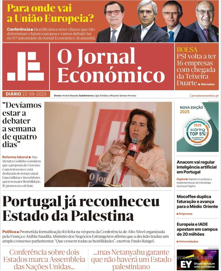 Capa Jornal Econmico - 2025-09-22