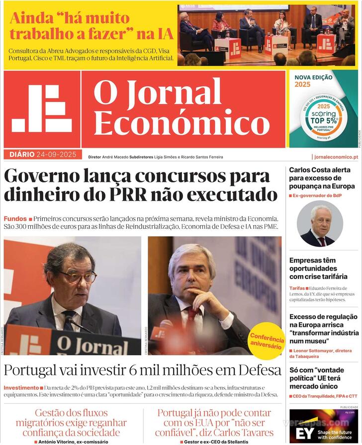 Capa Jornal Econmico - 2025-09-24