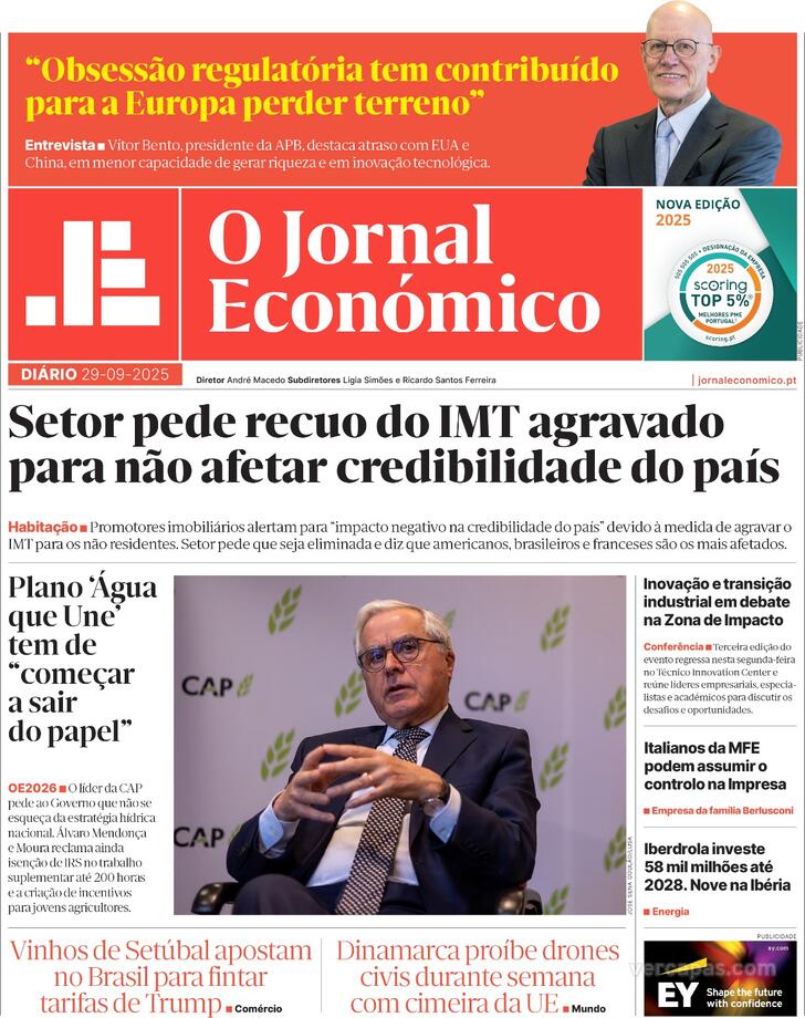 Capa Jornal Econmico - 2025-09-29