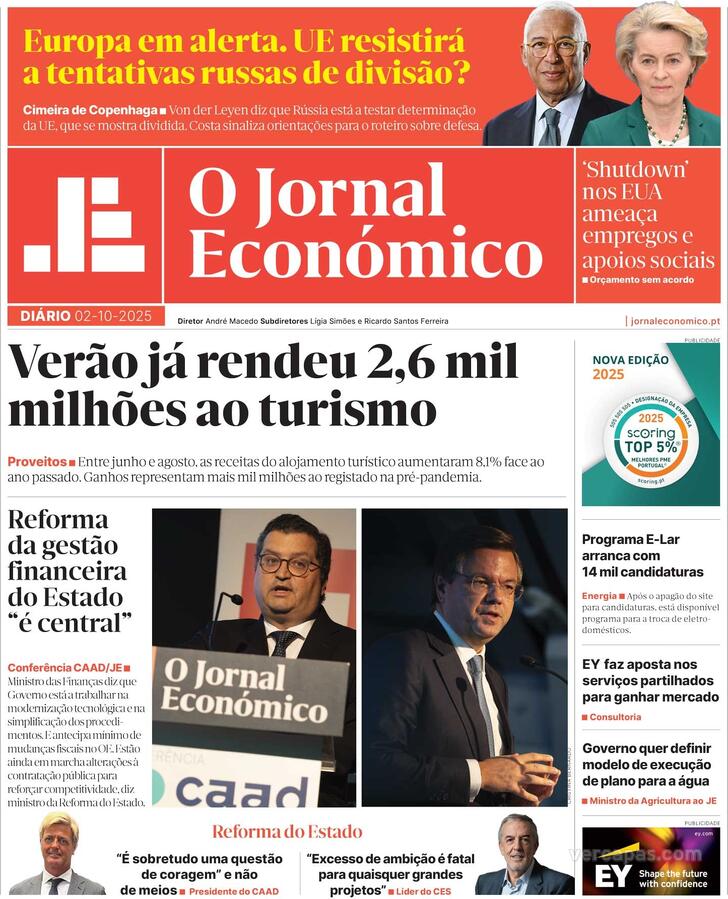 Capa Jornal Econmico - 2025-10-02