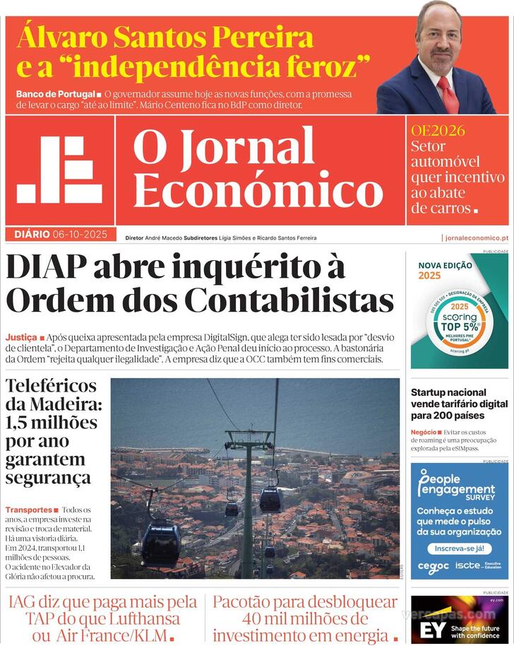 Capa Jornal Econmico - 2025-10-06