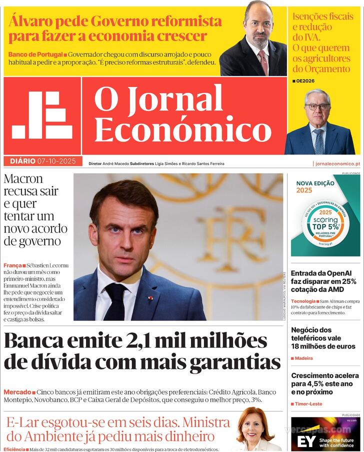 Capa Jornal Econmico - 2025-10-07