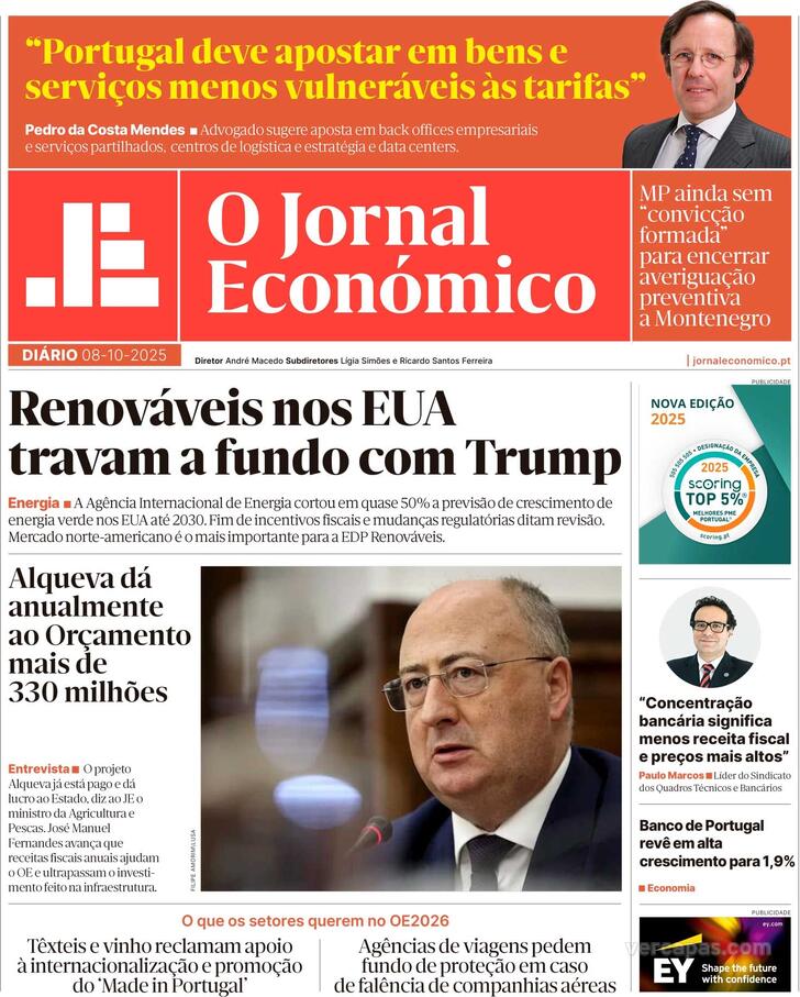 Capa Jornal Econmico - 2025-10-08